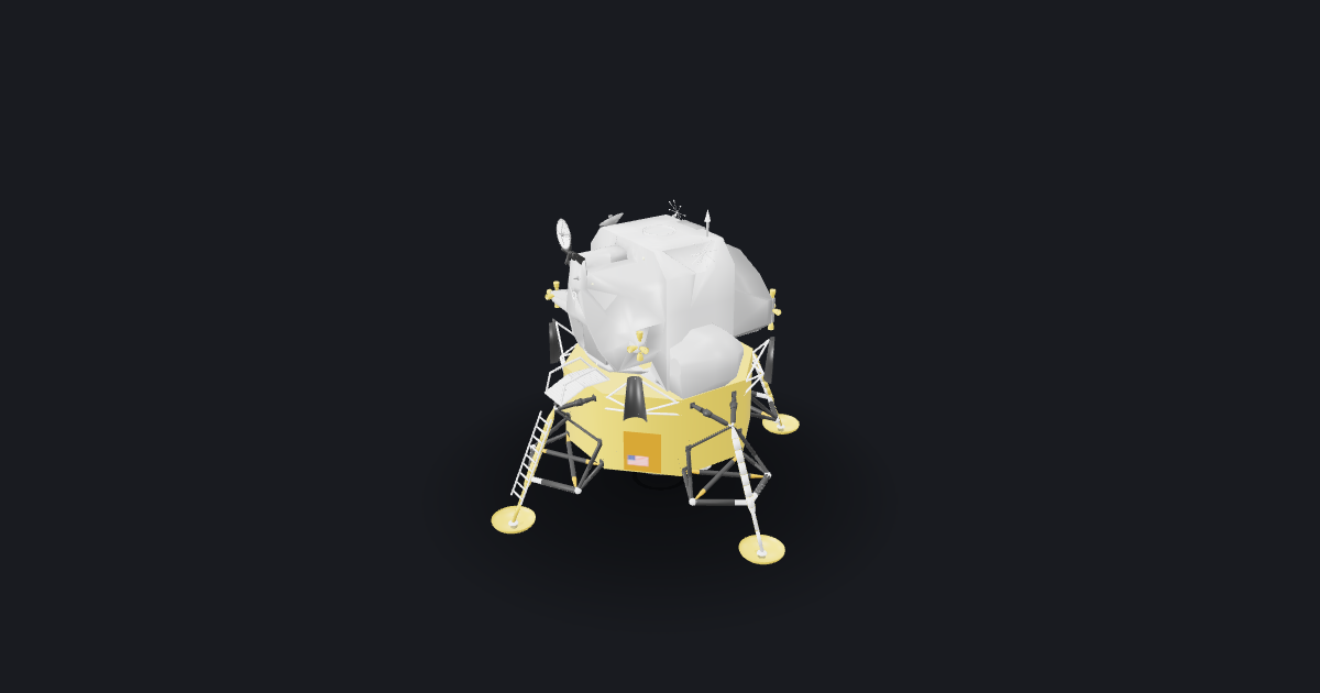 Rendered view of Apollo Lunar Module.