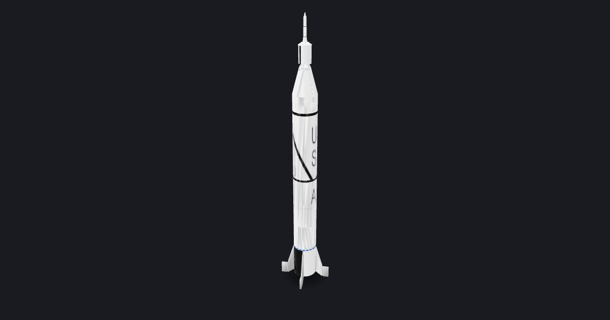 Rendered view of Explorer / Jupiter-C rocket.