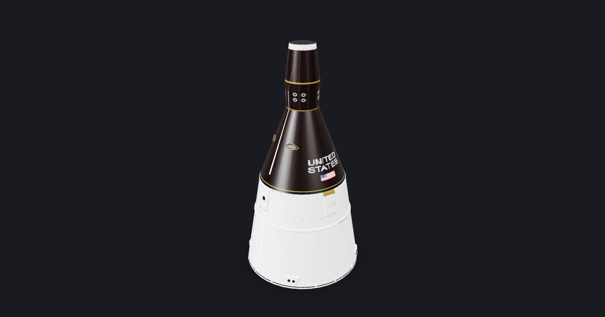 Rendered view of Gemini spacecraft.