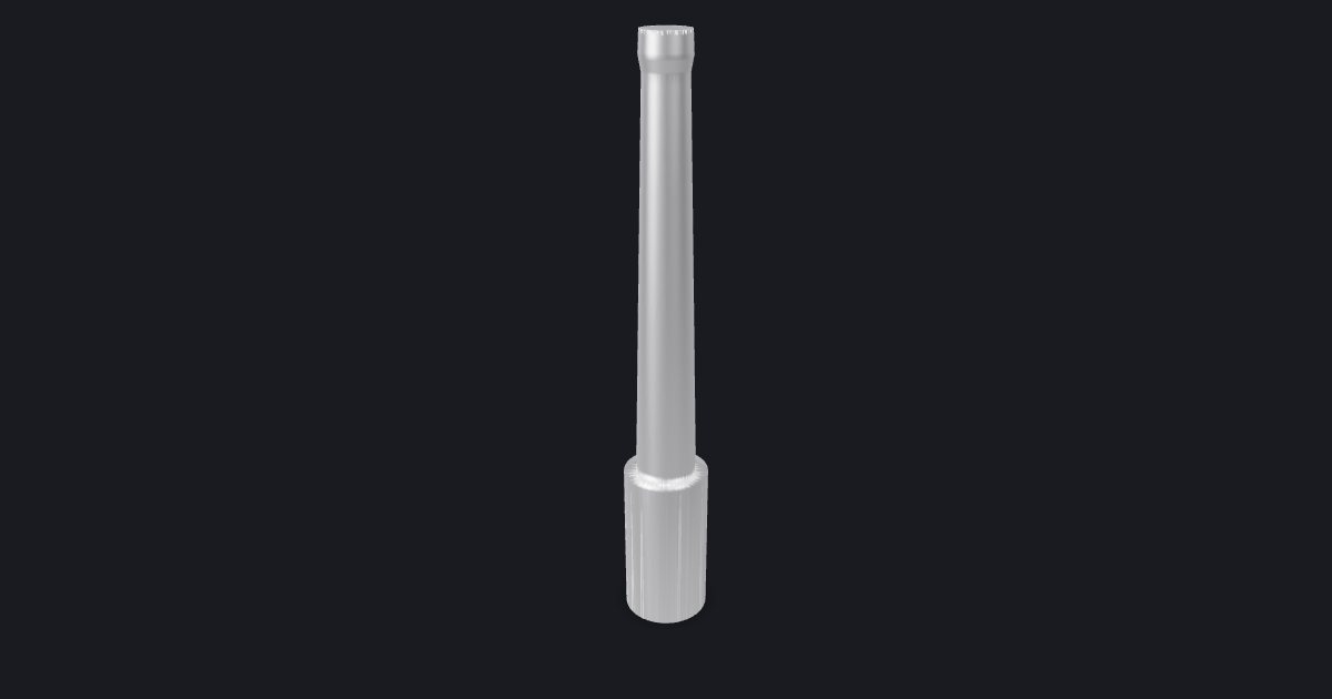 Rendered view of Parrott rifle — reinforced barrel (exterior form).