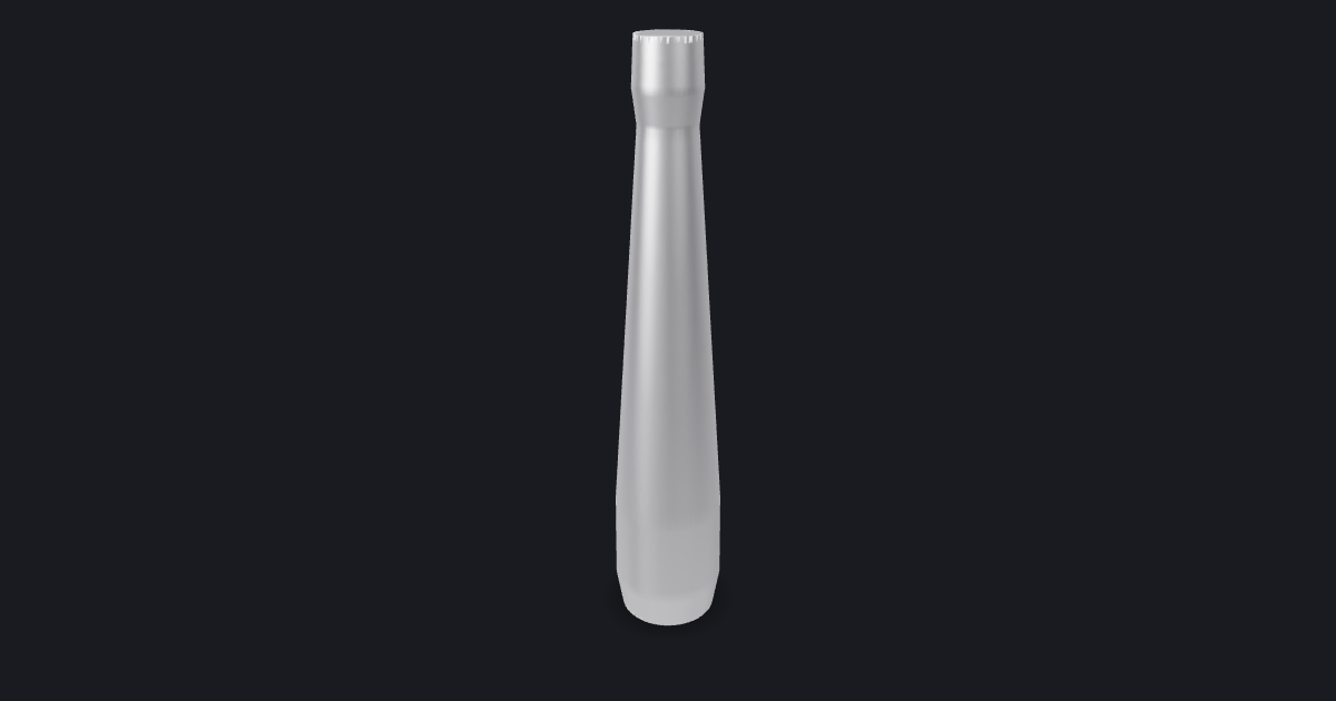 Rendered view of Rodman columbiad — cast gun body (exterior form).