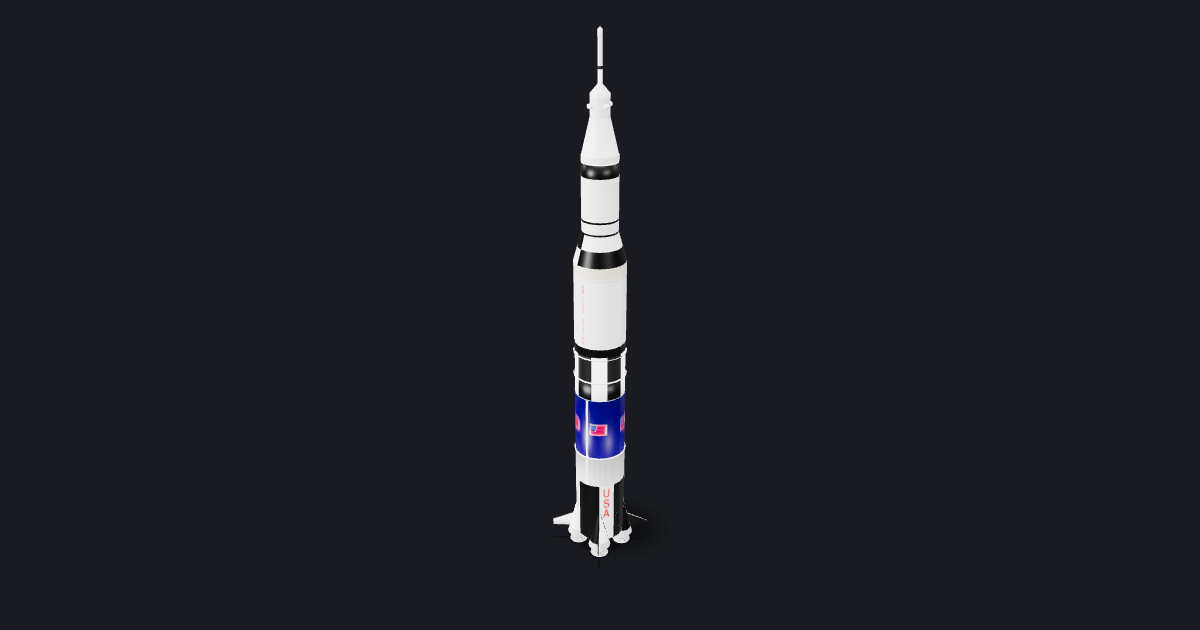 Rendered view of Saturn V.